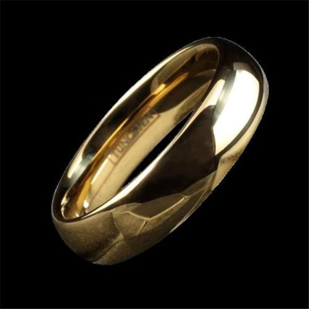 Gold Polished Classic Wedding Band Ring for Men and Women 6mm